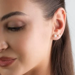 Simply Whispers Pearl Titanium Stud Earrings Outlet