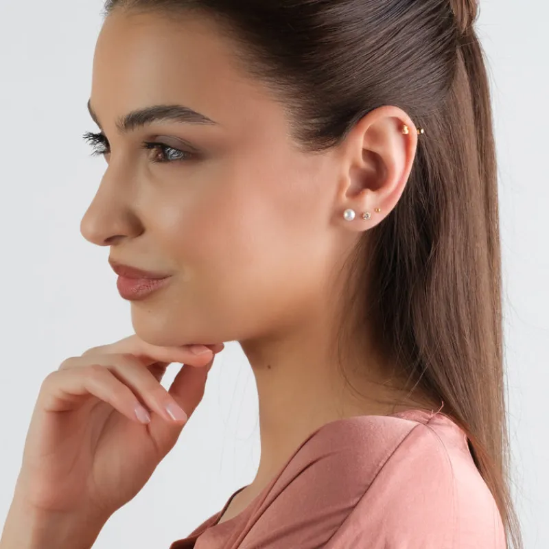 Simply Whispers Pearl Titanium Stud Earrings Outlet