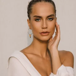 Simply Whispers Pendant Hoop Earrings Clearance