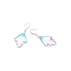 Simply Whispers Pink & Blue Leaf Earrings Hot