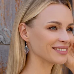 Simply Whispers Pink & Blue Leaf Earrings Hot