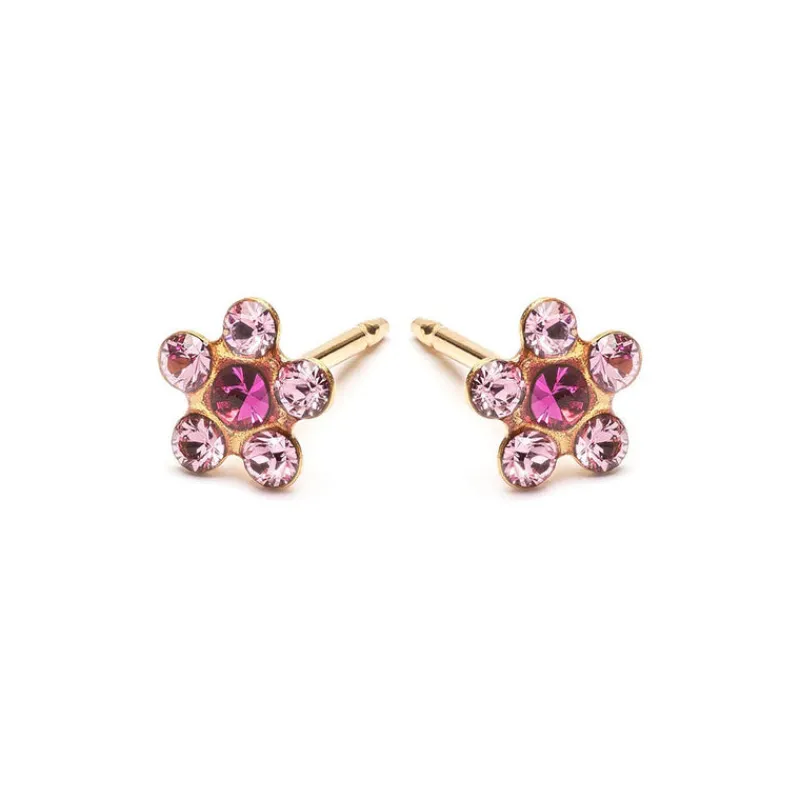Simply Whispers Pink & Fuchsia Gold Plated Daisy Earrings Online