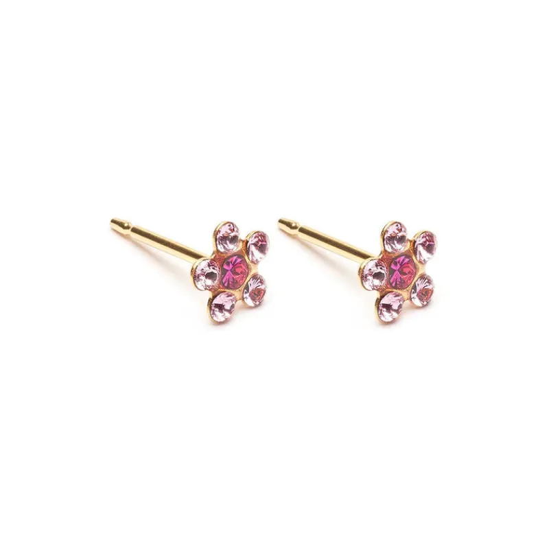 Simply Whispers Pink & Fuchsia Gold Plated Daisy Earrings Online