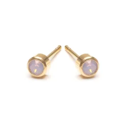 Simply Whispers Pink Crystal Stud Earrings Gold Plated Sale