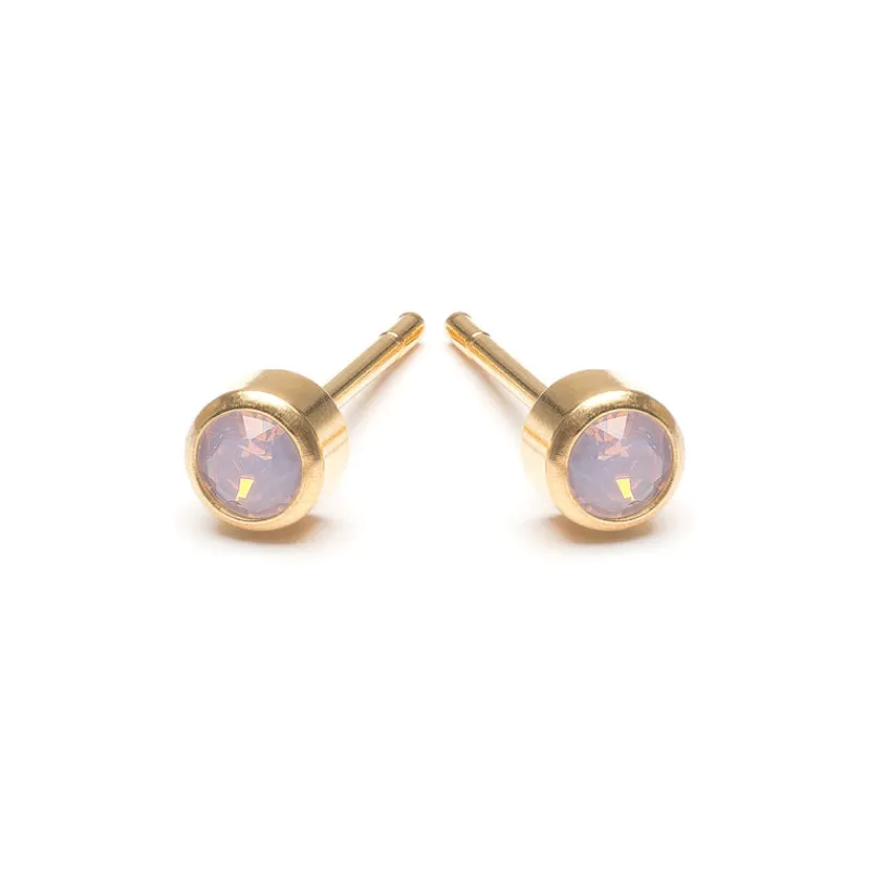 Simply Whispers Pink Crystal Stud Earrings Gold Plated Sale