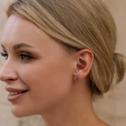 Simply Whispers Pink Crystal Titanium Stud Earrings Clearance