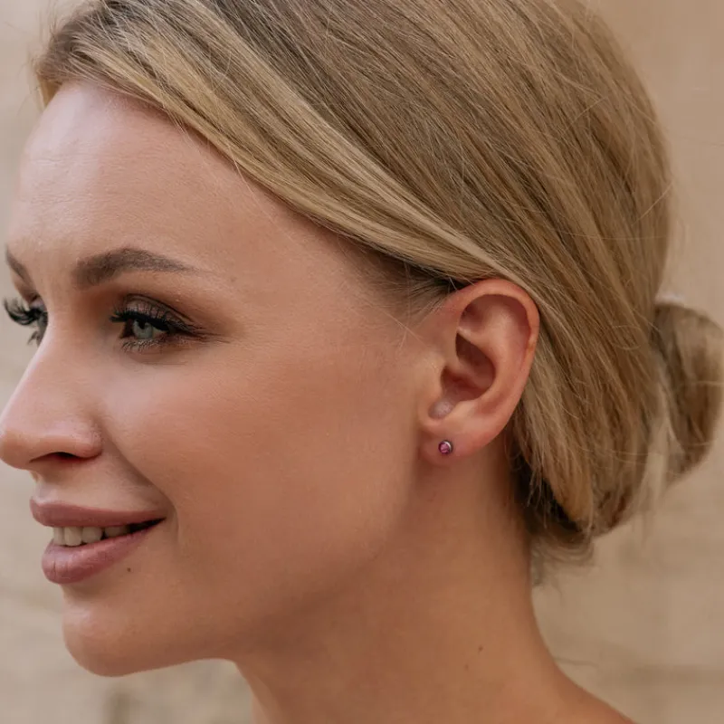 Simply Whispers Pink Crystal Titanium Stud Earrings Clearance