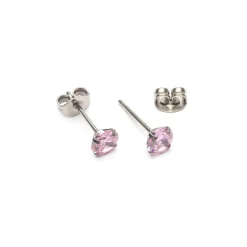 Simply Whispers Pink Zirconia Titanium Stud Earrings Hot