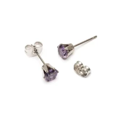 Simply Whispers Purple Crystal Titanium Stud Earrings Discount