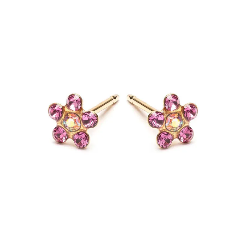 Simply Whispers Rainbow & Pink Gold Plated Daisy Earrings Best