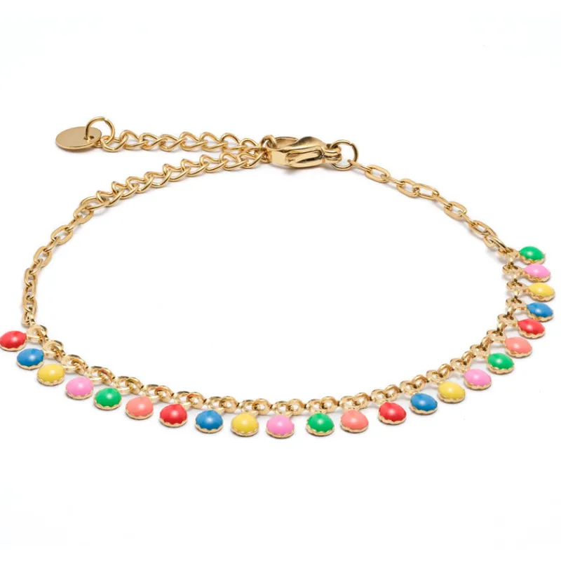 Simply Whispers Rainbow Charms Gold Bracelet Clearance