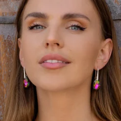 Simply Whispers Rainbow Crystal French Hook Earrings New