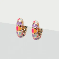 Simply Whispers Rainbow Enamel Huggie Hoops Hot