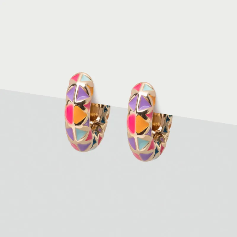 Simply Whispers Rainbow Enamel Huggie Hoops Hot