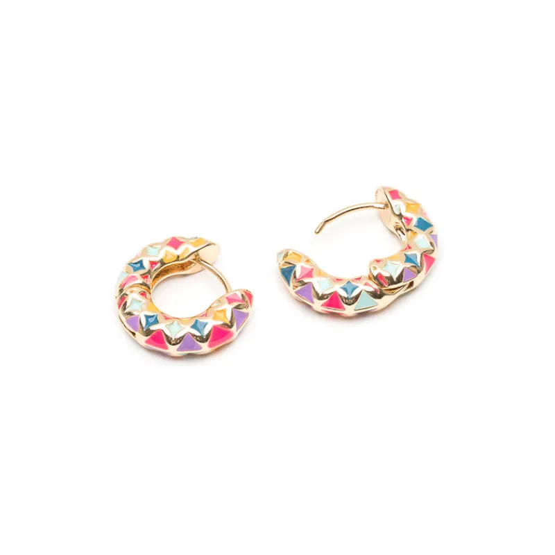 Simply Whispers Rainbow Enamel Huggie Hoops Hot