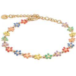 Simply Whispers Rainbow Flowers Gold Bracelet Discount