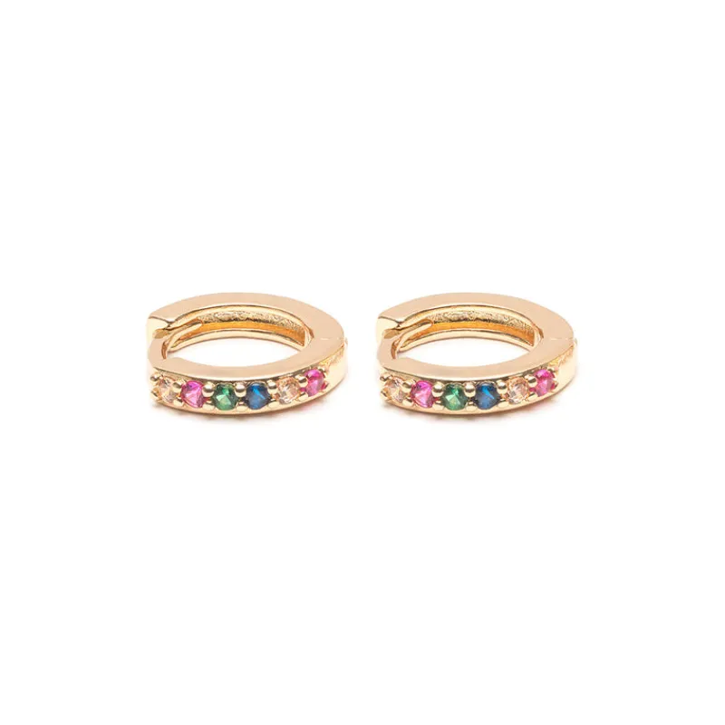 Simply Whispers Rainbow Pave Small Huggie Hoops Online
