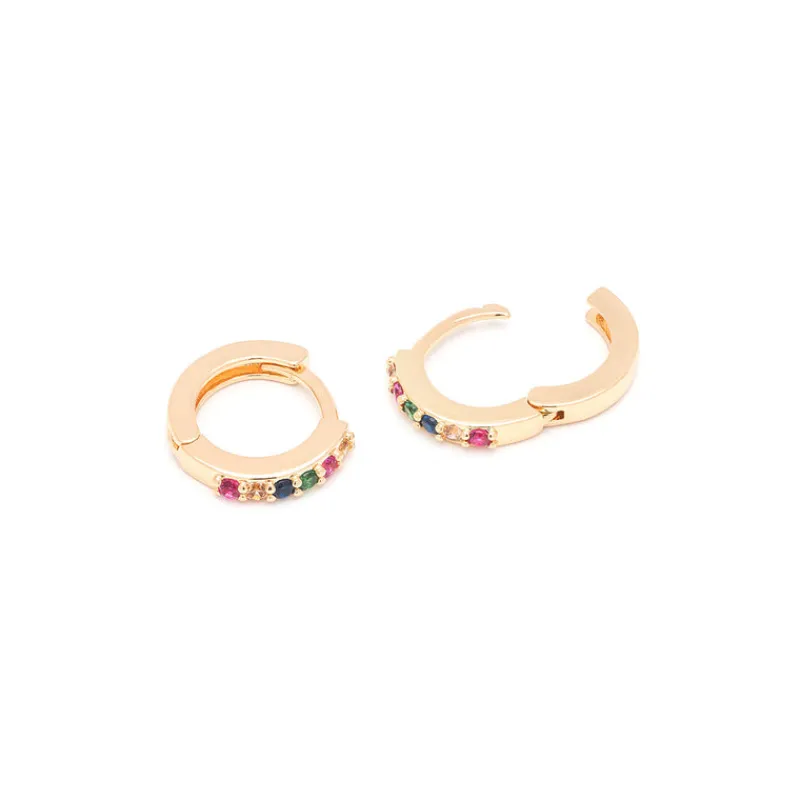 Simply Whispers Rainbow Pave Small Huggie Hoops Online
