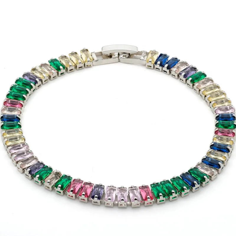 Simply Whispers Rainbow Zirconia Tennis Bracelet Fashion