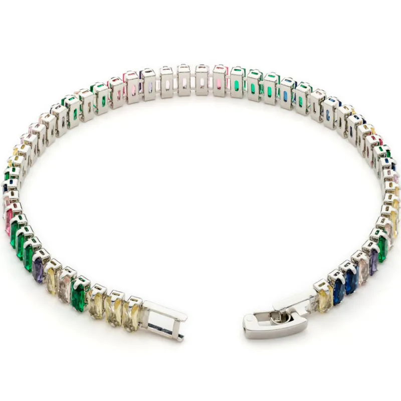 Simply Whispers Rainbow Zirconia Tennis Bracelet Fashion