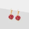 Simply Whispers Red Bead Gold Earrings Discount