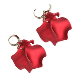 Simply Whispers Red Carnation Dangle Earrings Fashion