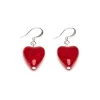 Simply Whispers Red Crackle Glass Heart Earrings Online