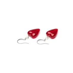 Simply Whispers Red Crackle Glass Heart Earrings Online