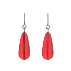 Simply Whispers Red Lantern Niobium French Hook Earrings Fashion