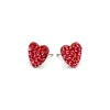Simply Whispers Red Pave Heart Stud Earrings Stainless Steel Online