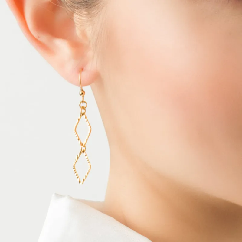 Simply Whispers Rhombus Drop French Hook Earrings Best