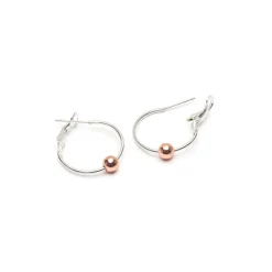 Simply Whispers Rose Gold Bead Hoop Earrings Fashion