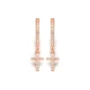 Simply Whispers Rose Gold Pave Cross Hoops Online