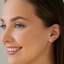 Simply Whispers Round Crystal 4mm Stud Earrings Outlet