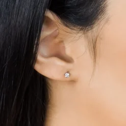 Simply Whispers Round Crystal 3mm Stud Earrings Clearance