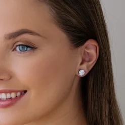Simply Whispers Round Crystal 8mm Stud Earrings Sale