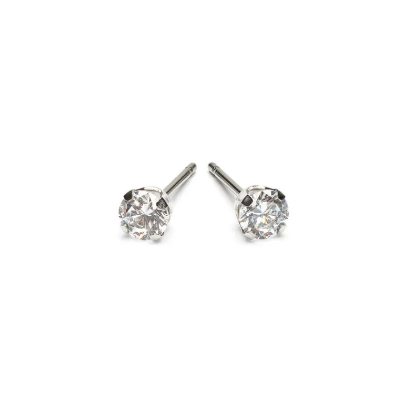 Simply Whispers Round Crystal 4mm Stud Earrings Outlet