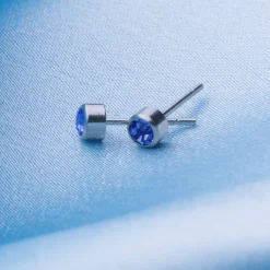 Simply Whispers September Birthstone Stainless Steel Earrings Fashion