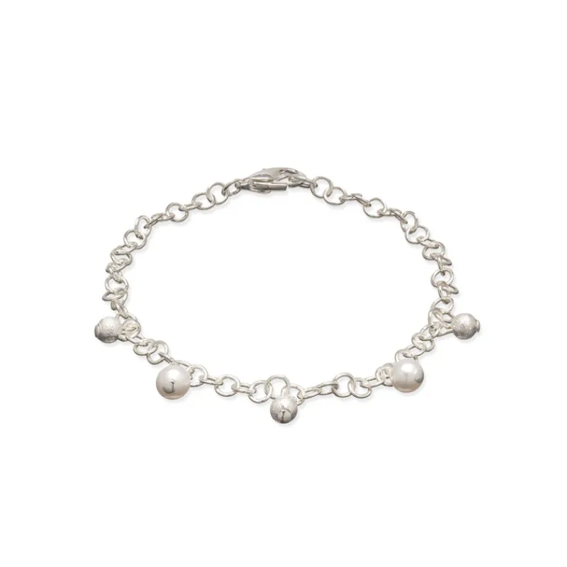 Simply Whispers Silver Bead Pearl Charm Bracelet Sale