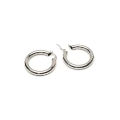 Simply Whispers Silver Chunky Hoop Earrings Clearance
