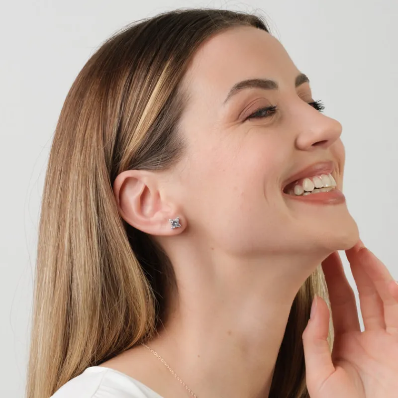 Simply Whispers Silver Crystal Stud Earrings Online