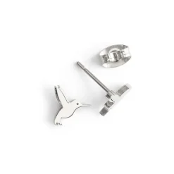 Simply Whispers Silver Hummingbird Stud Earrings New