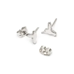 Simply Whispers Silver Hummingbird Stud Earrings New
