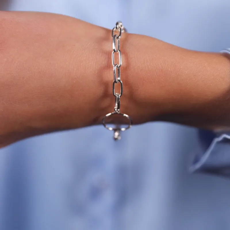 Simply Whispers Silver Paperclip Bracelet Fashion