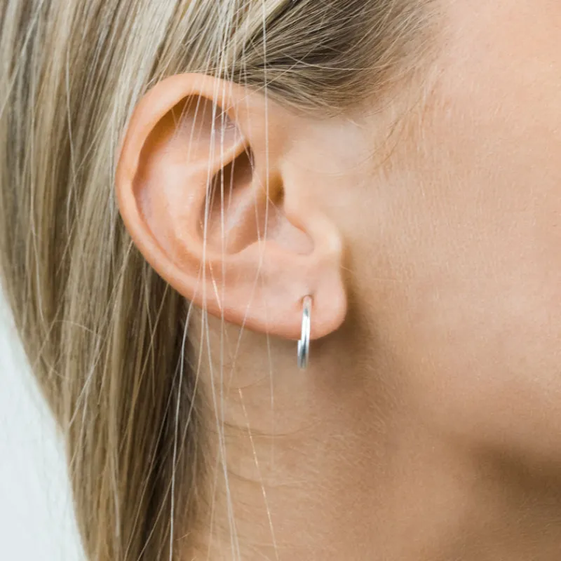 Simply Whispers Silver Plated 17 mm Spring Illusion Clip-On Hoop Earrings Sale