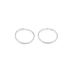 Simply Whispers Silver Plated Diamond Cut Big Spring Clip-On Hoop Earrings Best