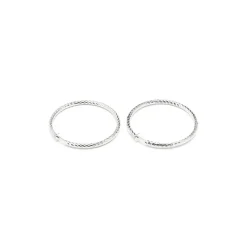 Simply Whispers Silver Plated Diamond Cut Big Spring Clip-On Hoop Earrings Best