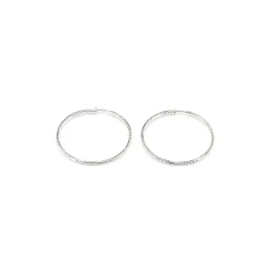 Simply Whispers Silver Plated Oversized Spring Clip-On Hoop Earrings New