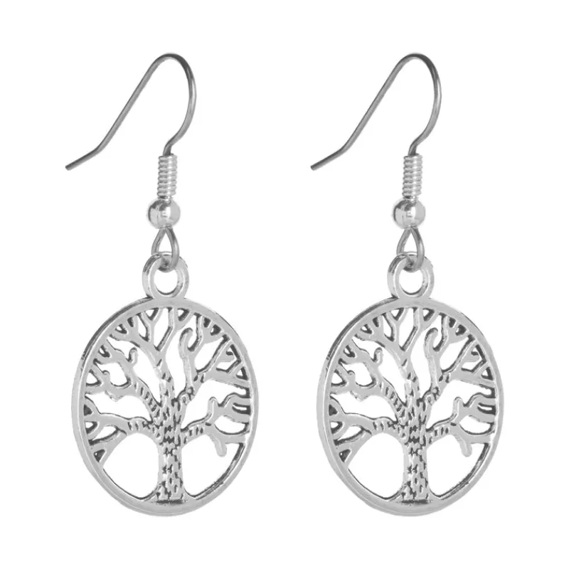 Simply Whispers Sliver Tree Of Life French Hook Earrings Discount