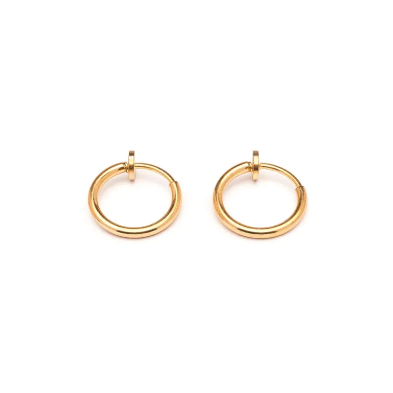 Simply Whispers Small Clip On Hoop Earrings New